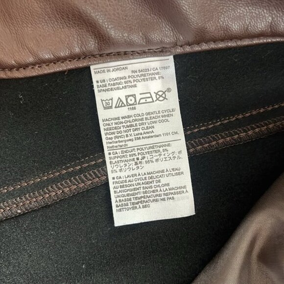 Banana Republic Factory Brown Vegan Leather Cropped Bootcut pant size 14/32 - Picture 4 of 5